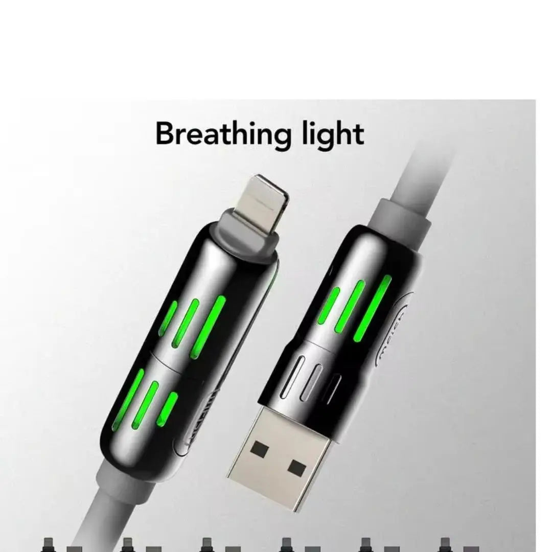 USB、Type C, lightning-Max 240W Fast Charging and Data Sync MFISH 4-in-1 Multi-Function USB Charging Cable for iPhone 16/15, iPad